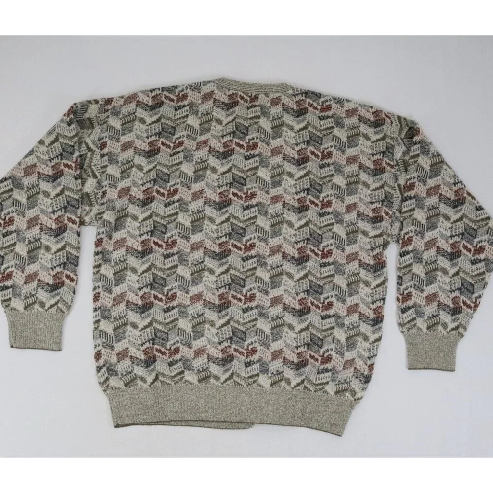 Vintage Brandini Sweater Mens Sz XL Geometric 1990s‎ Dad Grandpa 90s Italy